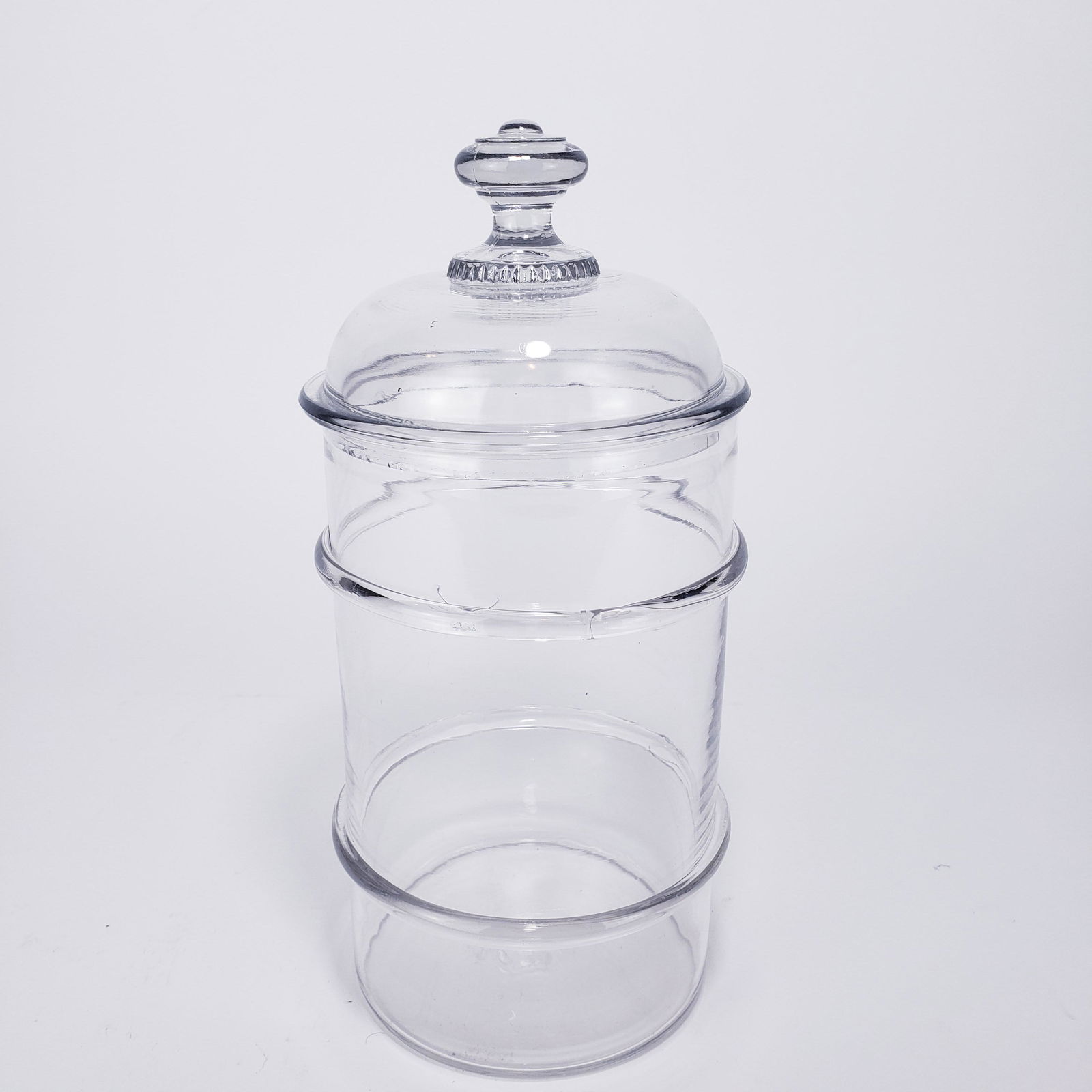 Blown Glass Apothecary Jar w/ Applied RIngs (1 of 4)