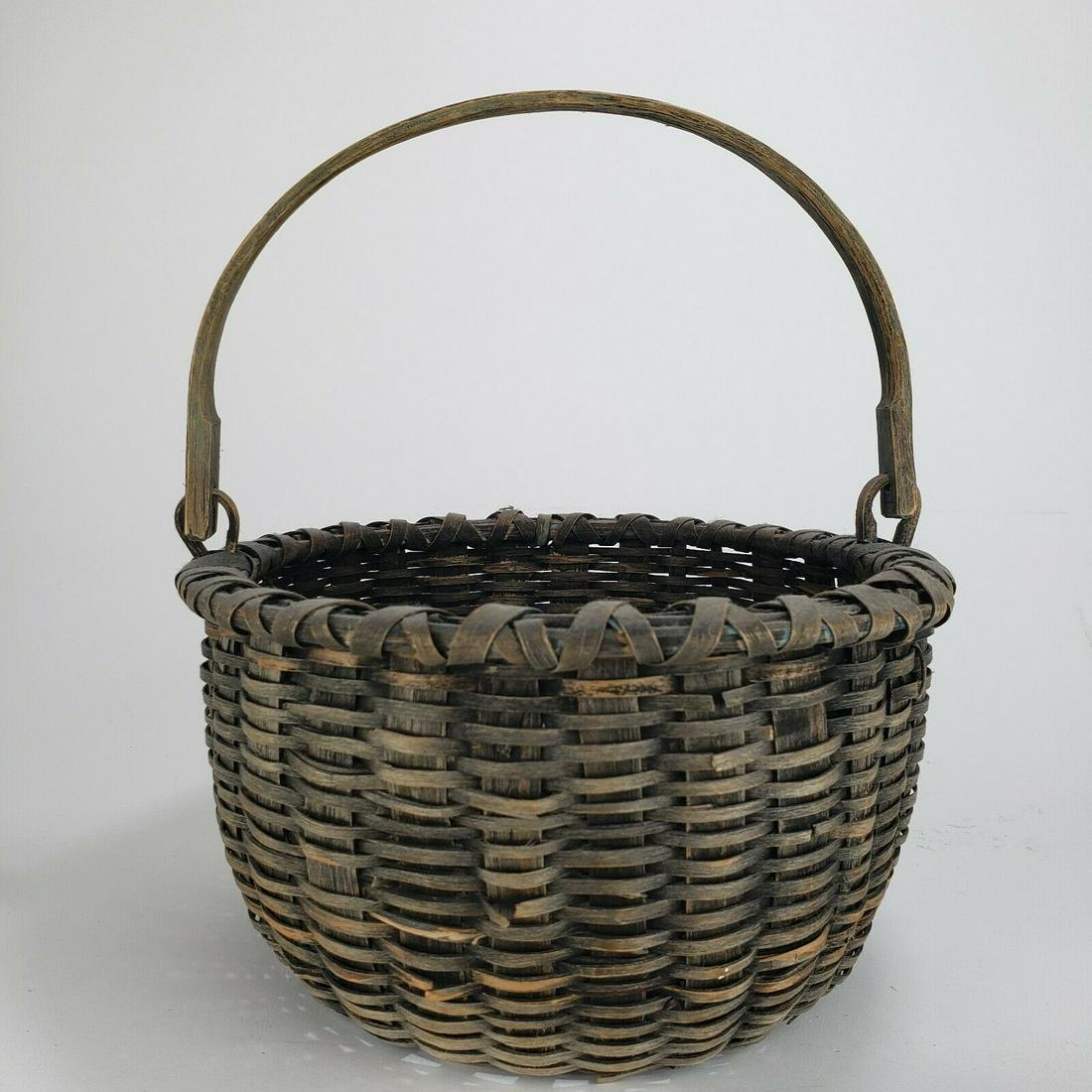 Primitive Antique Swing Handle Splint Basket, AAFA (1 of 10)