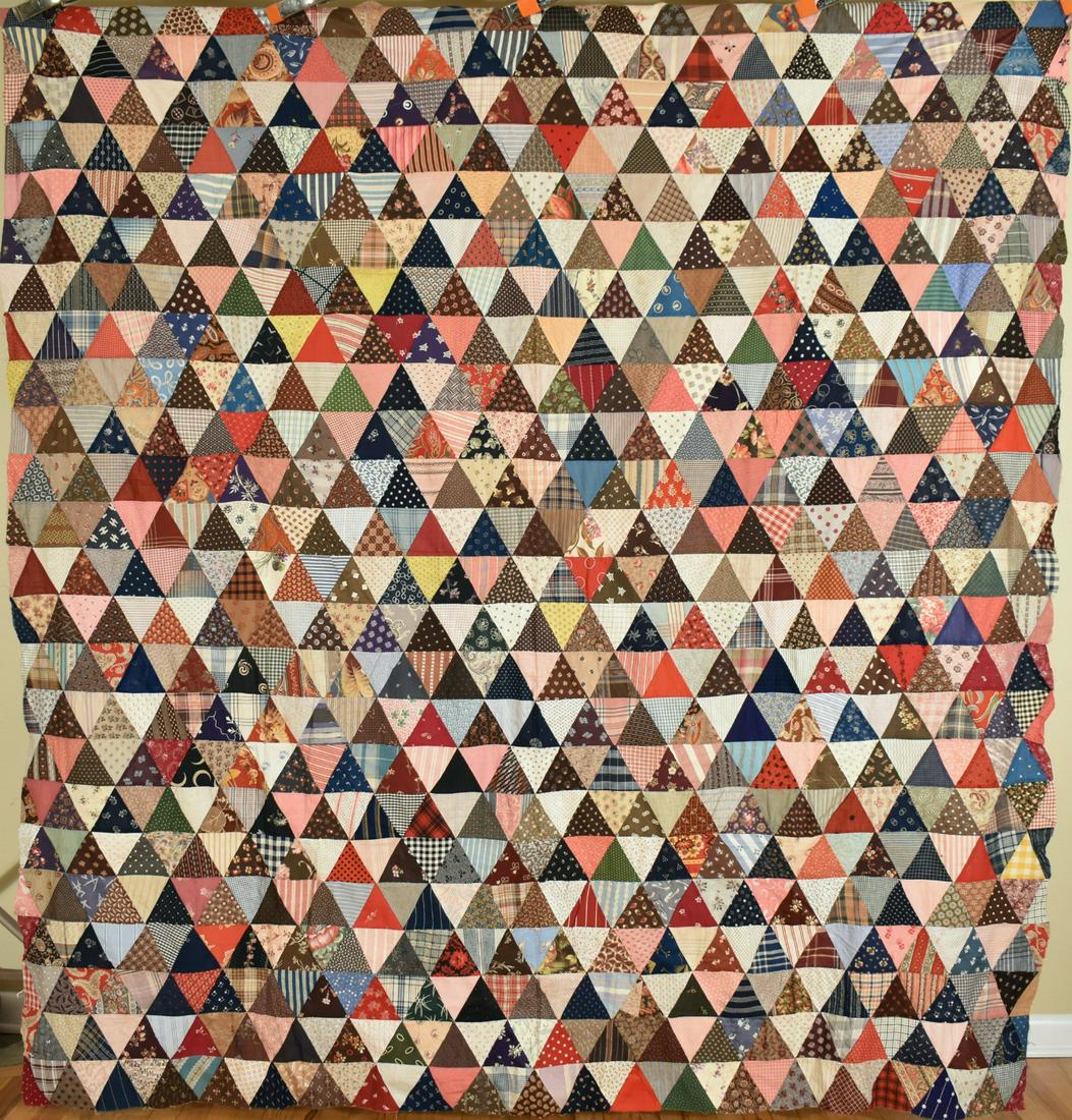 10,000 Pyramids Quilt Top, c. 1880 (1 of 12)