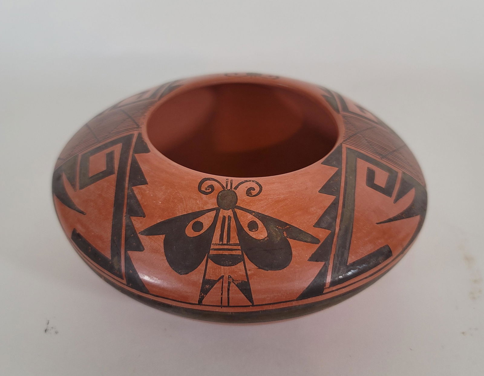 Signed Hopi black on red pottery jar ca 1960's (1 of 6)