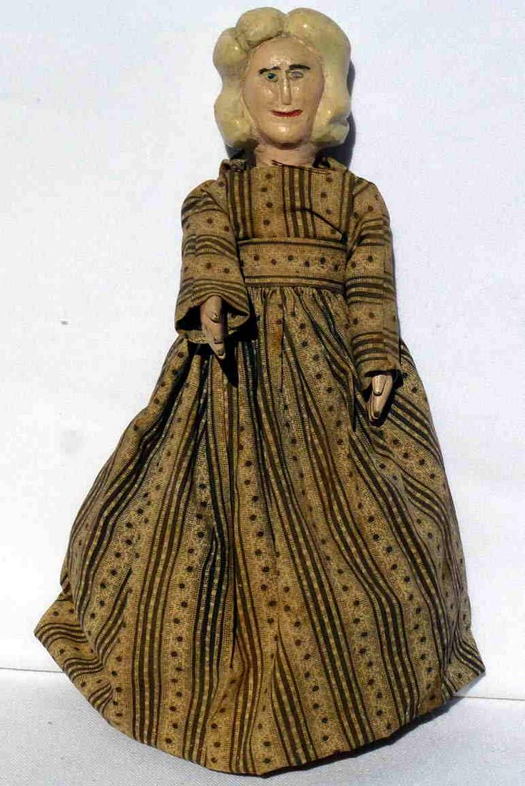 Wood carved and jointed folk art doll (1 of 5)
