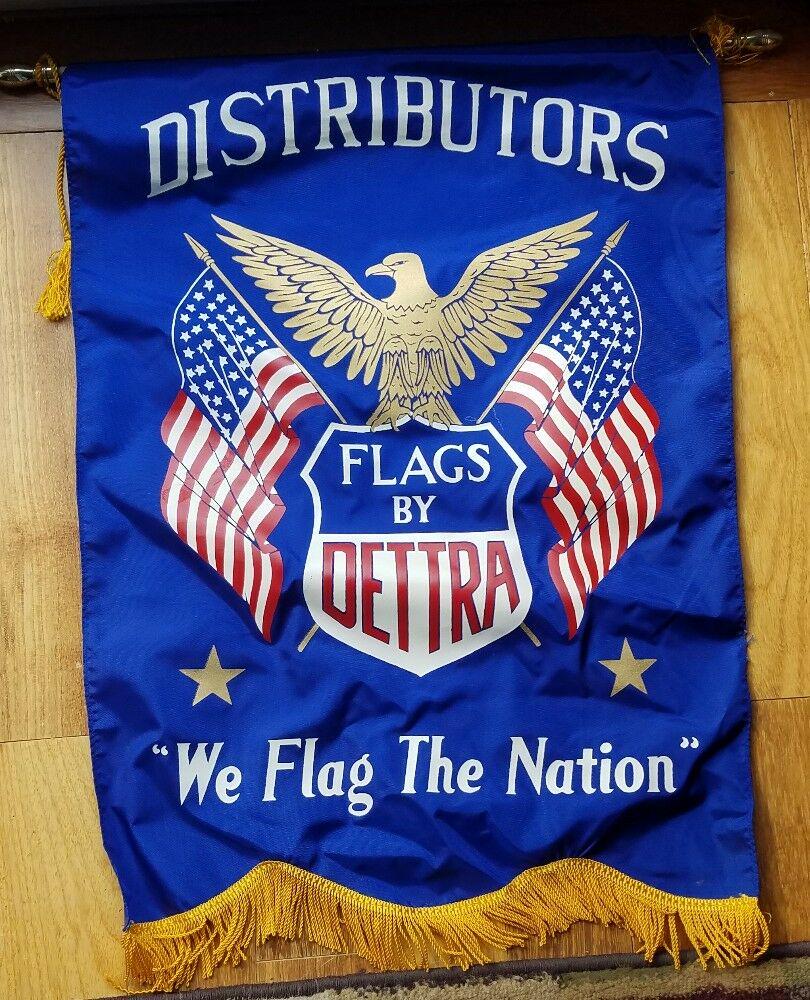 Rare American flag distributors advertising sign Detra (1 of 5)