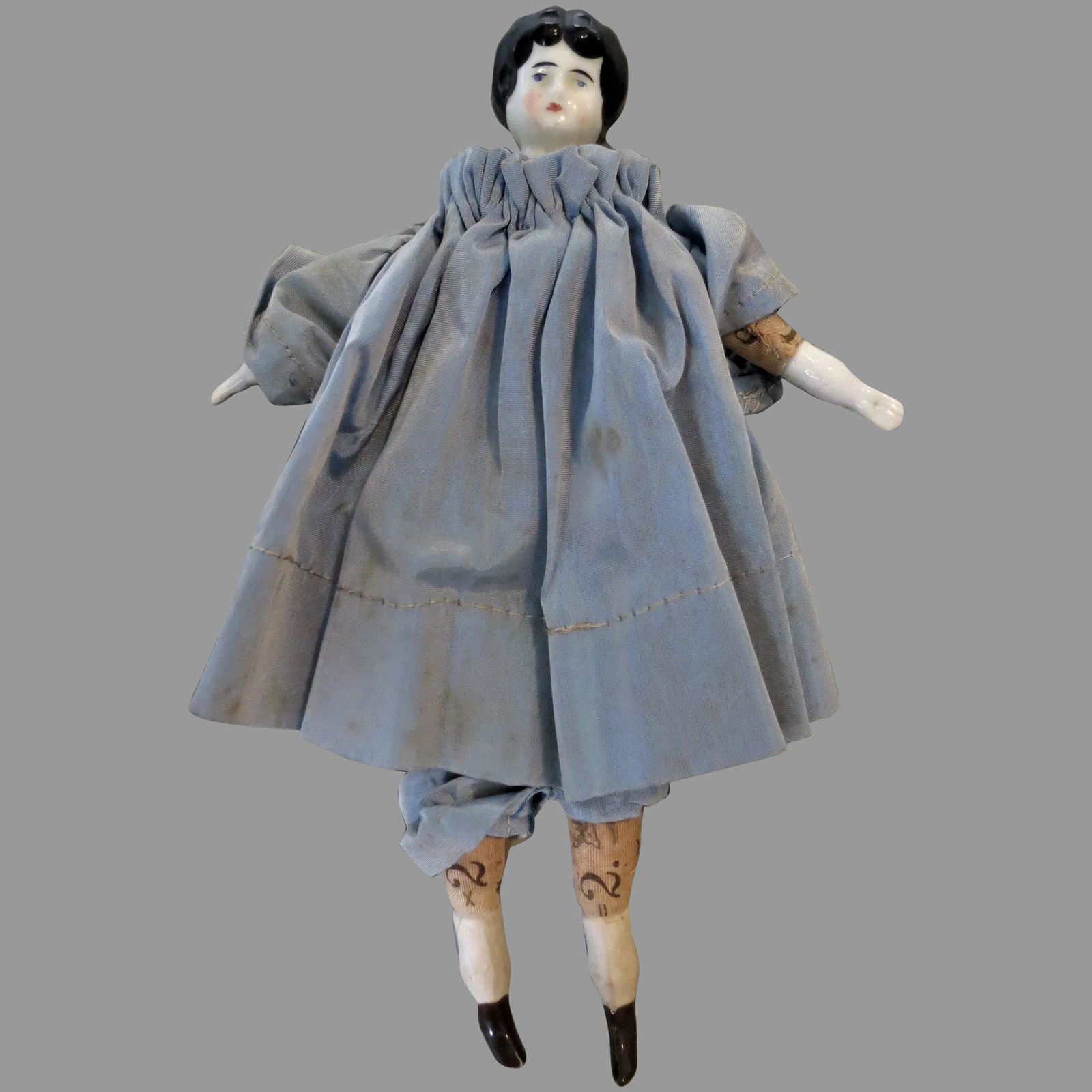 Antique China Head Doll w/ orig Alphabet body 9" 1800s (1 of 10)