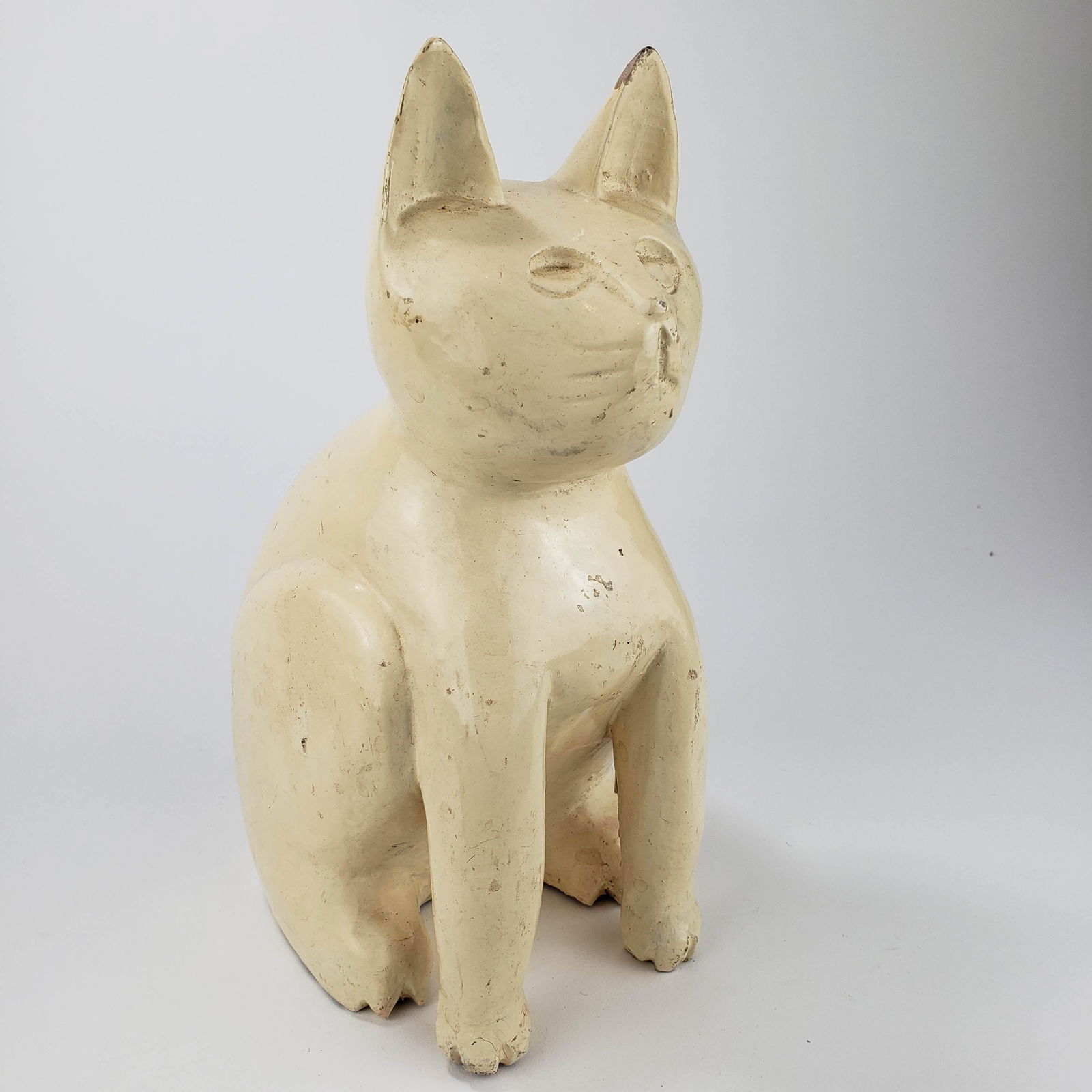 Large Folk Art Carved Painted Cat (1 of 5)