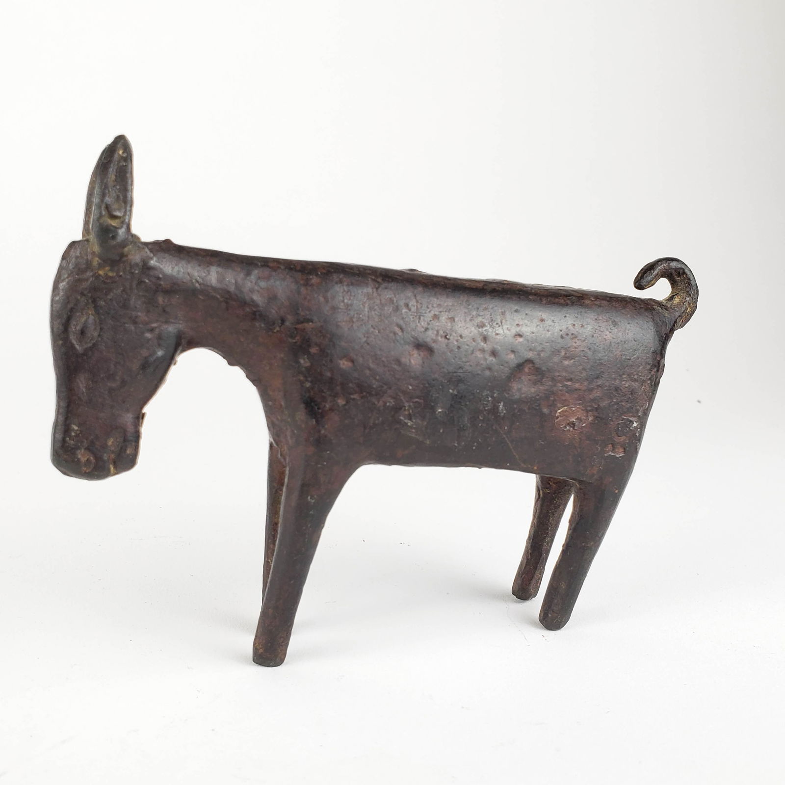 Hand Forged Folk Art Iron Donkey Figure, Toy (1 of 5)