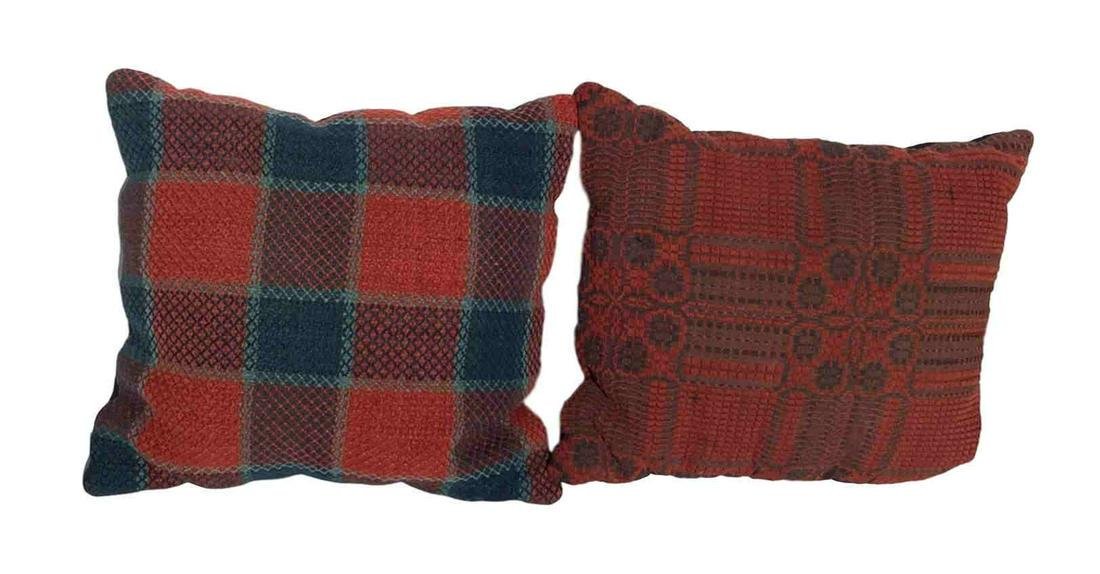 2 Red & Blue Coverlet pillows (1 of 2)