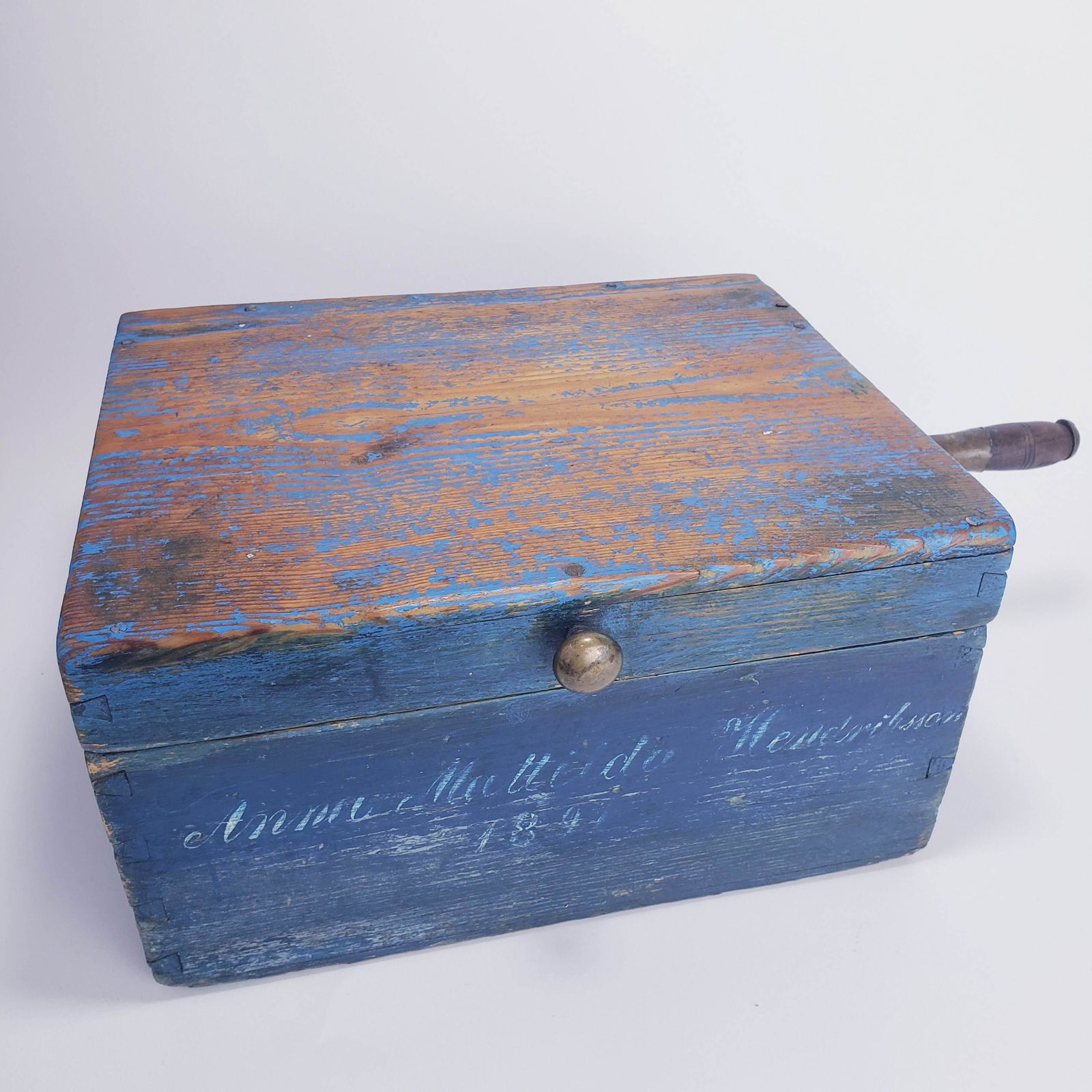 Rare Primitive Sugar Box Cutter, Prussian Blue Paint, (1 of 7)