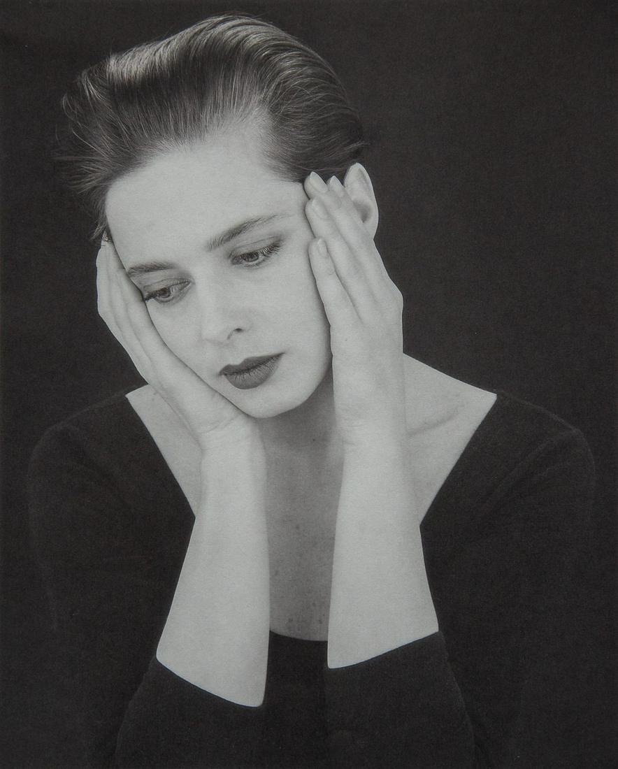 ROBERT MAPPLETHORPE - Isabella Rossellini, 1988: Artist: ROBERT MAPPLETHORPE Title: Isabella Rossellini, 1988 Medium: Duotone Photo Litho, 1992, USA Dimensions: 8.75x10.9" Description: Heat Wax Mounted on 12x16" Conservation Board Artist Bio: Robert