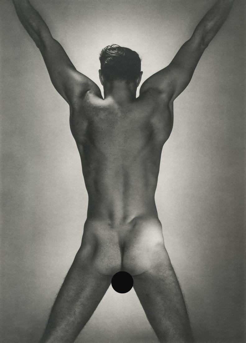 GEORGE PLATT-LYNES - Male Nude, 1954: Artist: GEORGE PLATT-LYNES Title: Male Nude, 1954 Medium: Photo Litho, 1993, USA Dimensions: 6x8.45" Description: Heat Wax Mounted on 8.5x11" Conservation Board Artist Bio: George Platt Lynes was an A