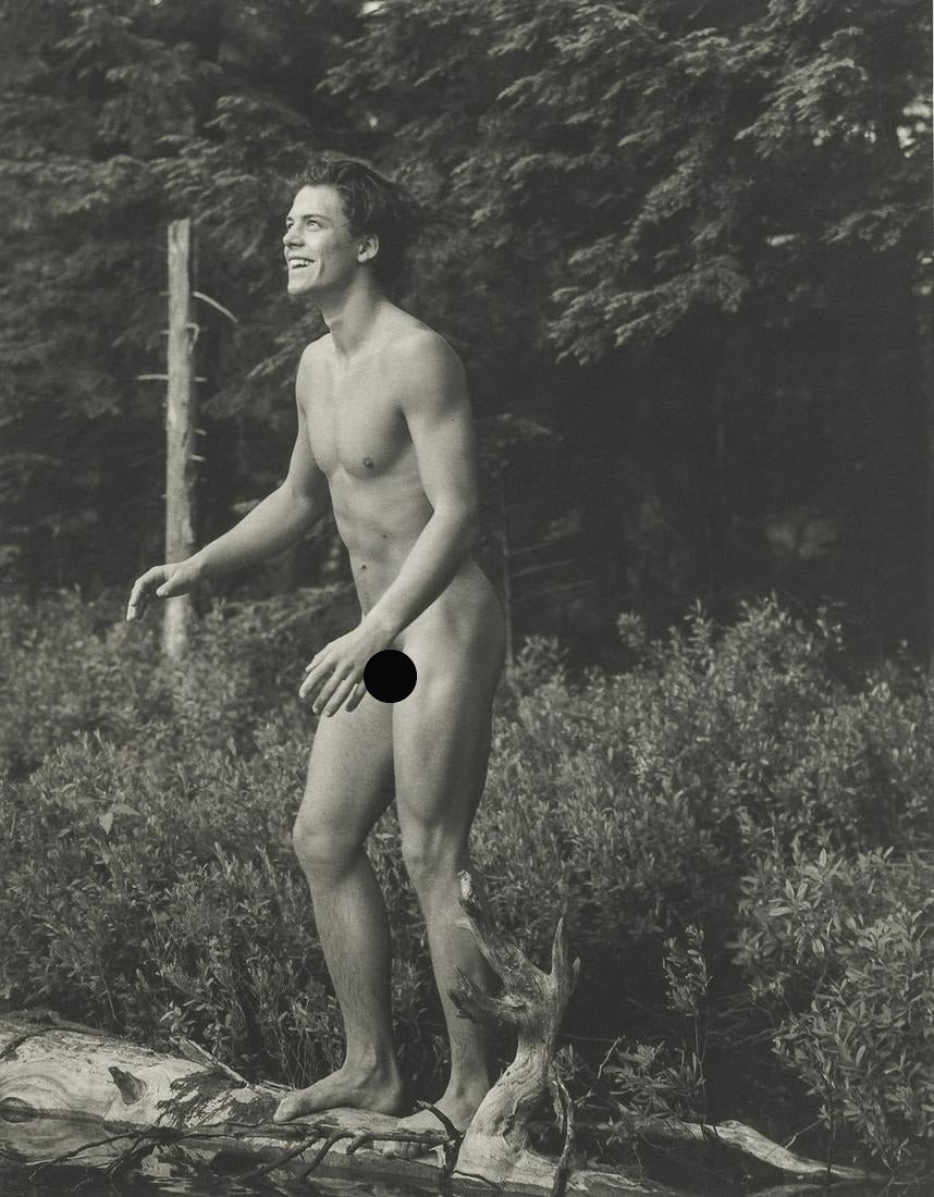 BRUCE WEBER - Jason, St. Regis River, Adirondack Park: Artist: BRUCE WEBER Title: Jason, St. Regis River, Adirondack Park, 1989 Medium: Sheet Fed Gravure, 1990, USA Dimensions: 7.39.3" Description: Heat Wax Mounted on 11x14" Conservation Board Artist Bio:
