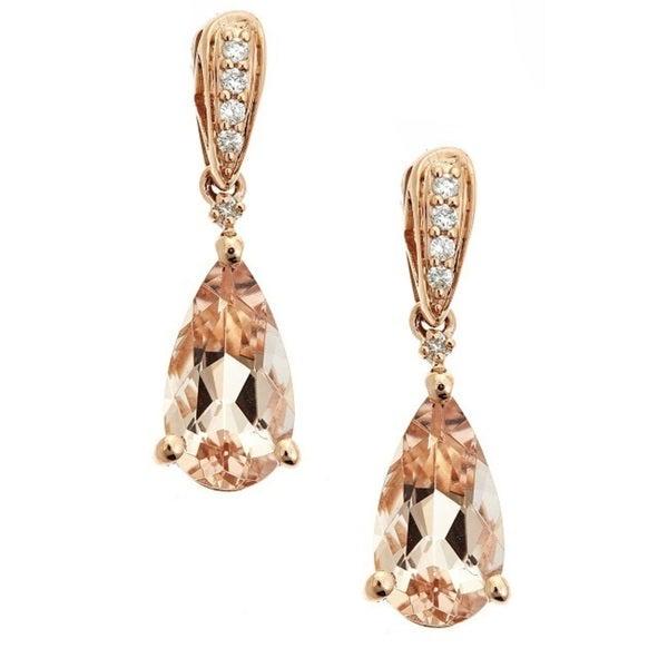 14K Rose Gold Morganite & Diamond Earrings (1 of 4)
