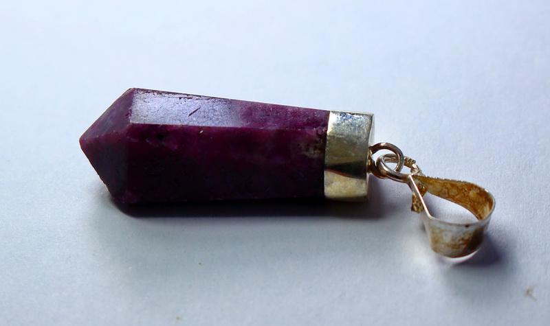Natural & unheated~ Pink Ruby Pendant With Silver Cap (1 of 9)