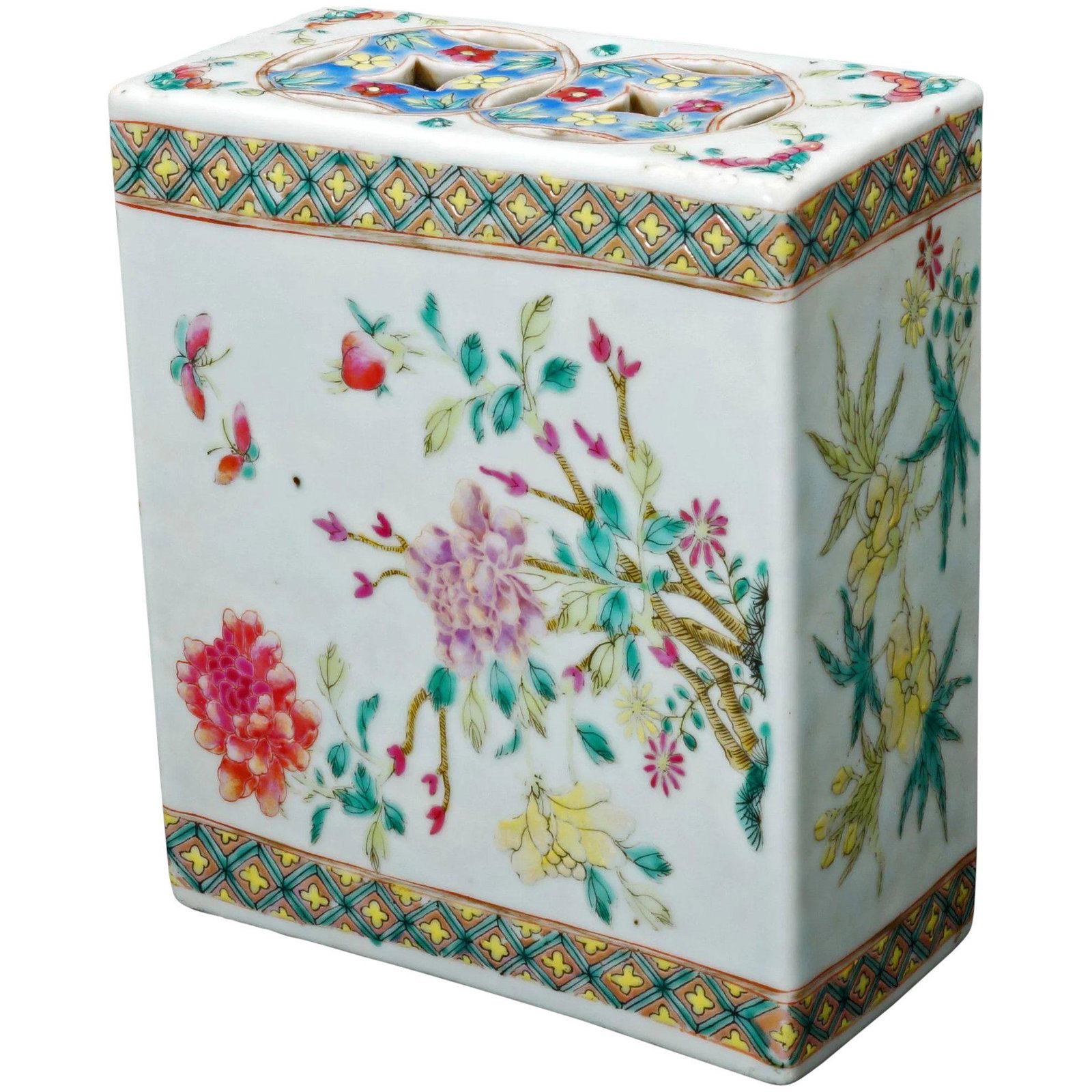 Chinese Polychrome Porcelain Pillow Late Qing or early (1 of 8)