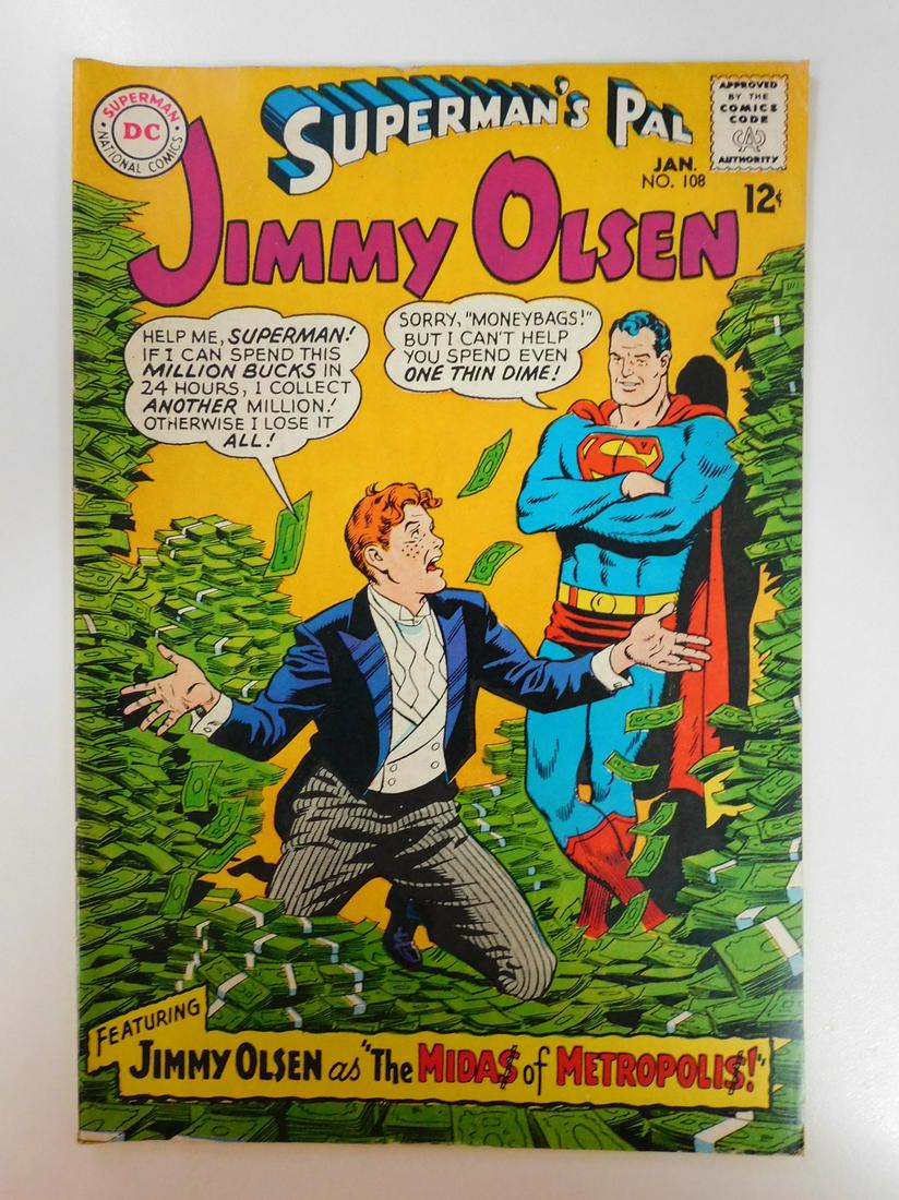 Superman's Pal Jimmy Olsen #108: No Reserve! Superman's Pal Jimmy Olsen #108: VG+ Shipping: Individual Comics: Flat-rate of $9.99 (1-8 comics) or $19.99 (9+ comics) to anywhere within the contiguous U.S. International: Foreign shippi