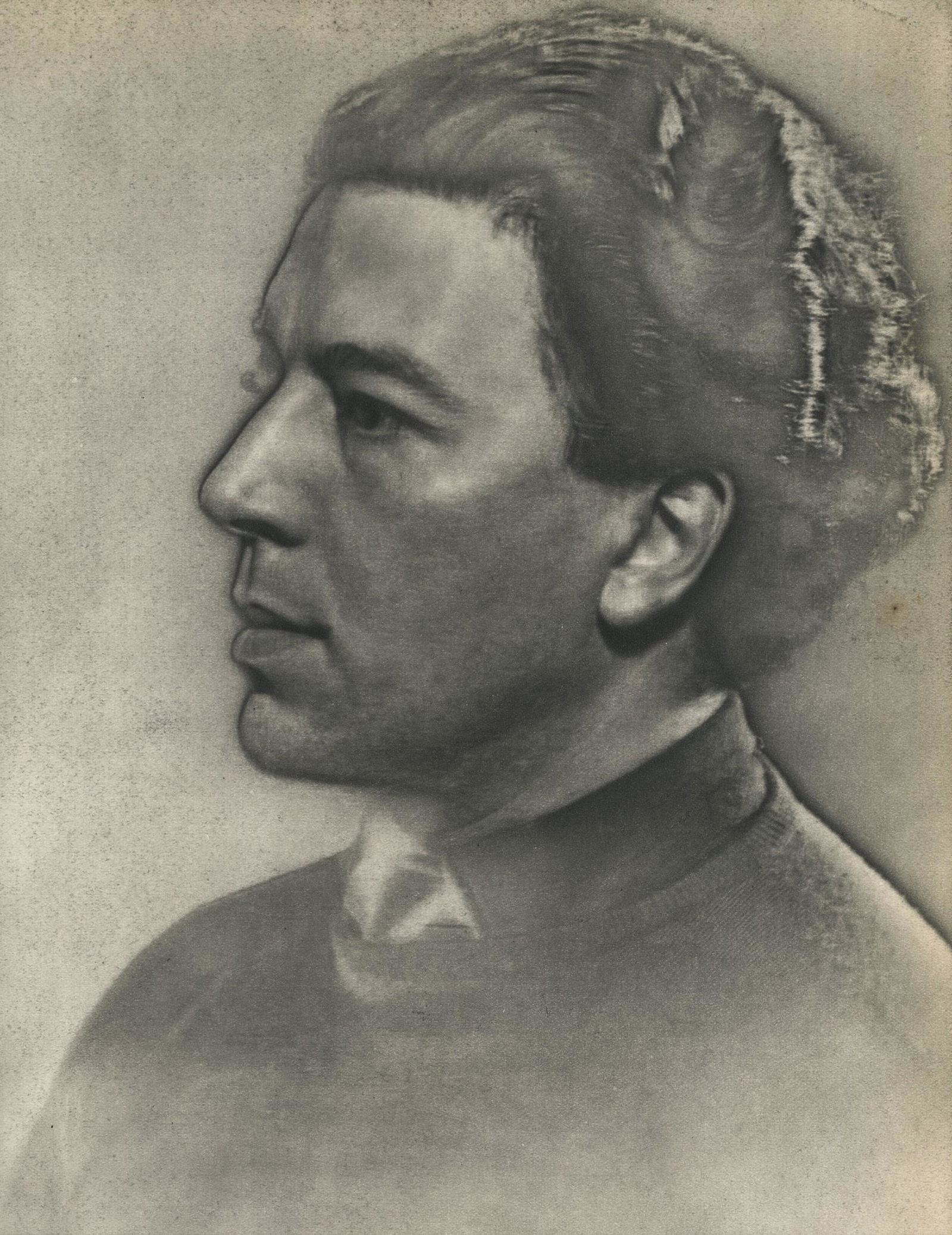 MAN RAY - Andre Breton: Artist: MAN RAY Title: Andre Breton Medium: Sheet Fed Gravure, 1934, France Dimensions: 8.1x10.5" Description: Heat Wax Mounted on 11x14" Conservation Board From a now rare portfolio of Man Ray gravur