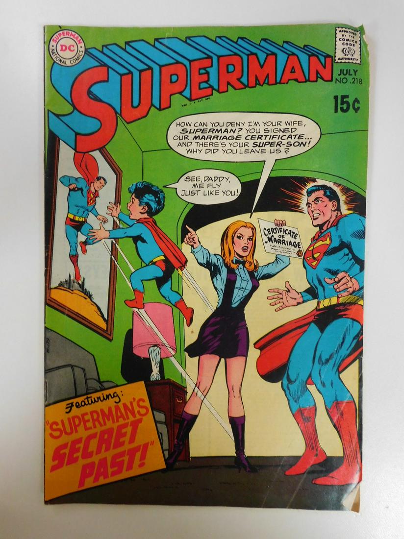 Superman #218: No Reserve! Superman #218. VG Shipping: Individual Comics: Flat-rate of $9.99 (1-8 comics) or $19.99 (9+ comics) to anywhere within the contiguous U.S. International: Foreign shipping rates are determ