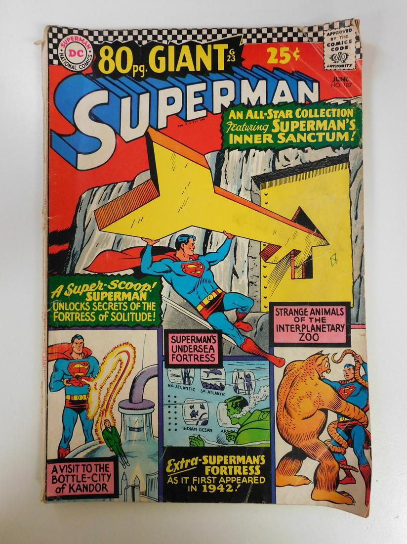 Superman #187: No Reserve! Superman #187. GD/VG Shipping: Individual Comics: Flat-rate of $9.99 (1-8 comics) or $19.99 (9+ comics) to anywhere within the contiguous U.S. International: Foreign shipping rates are det