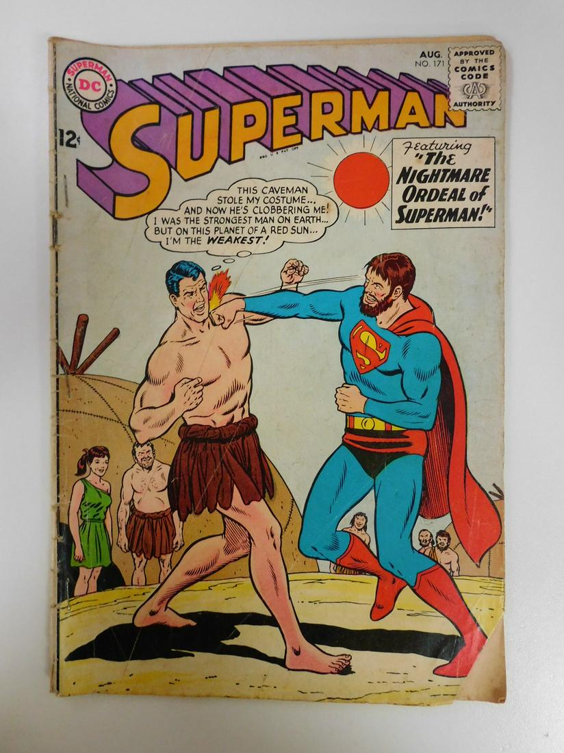 Superman #171: No Reserve! Superman #171. GD/VG 3 Extra Staples Added Shipping: Individual Comics: Flat-rate of $9.99 (1-8 comics) or $19.99 (9+ comics) to anywhere within the contiguous U.S. International: Foreign 