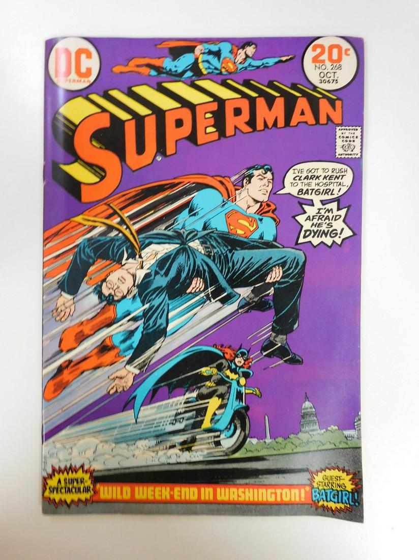Superman #268: No Reserve! Superman #268. VG+ Shipping: Individual Comics: Flat-rate of $9.99 (1-8 comics) or $19.99 (9+ comics) to anywhere within the contiguous U.S. International: Foreign shipping rates are deter
