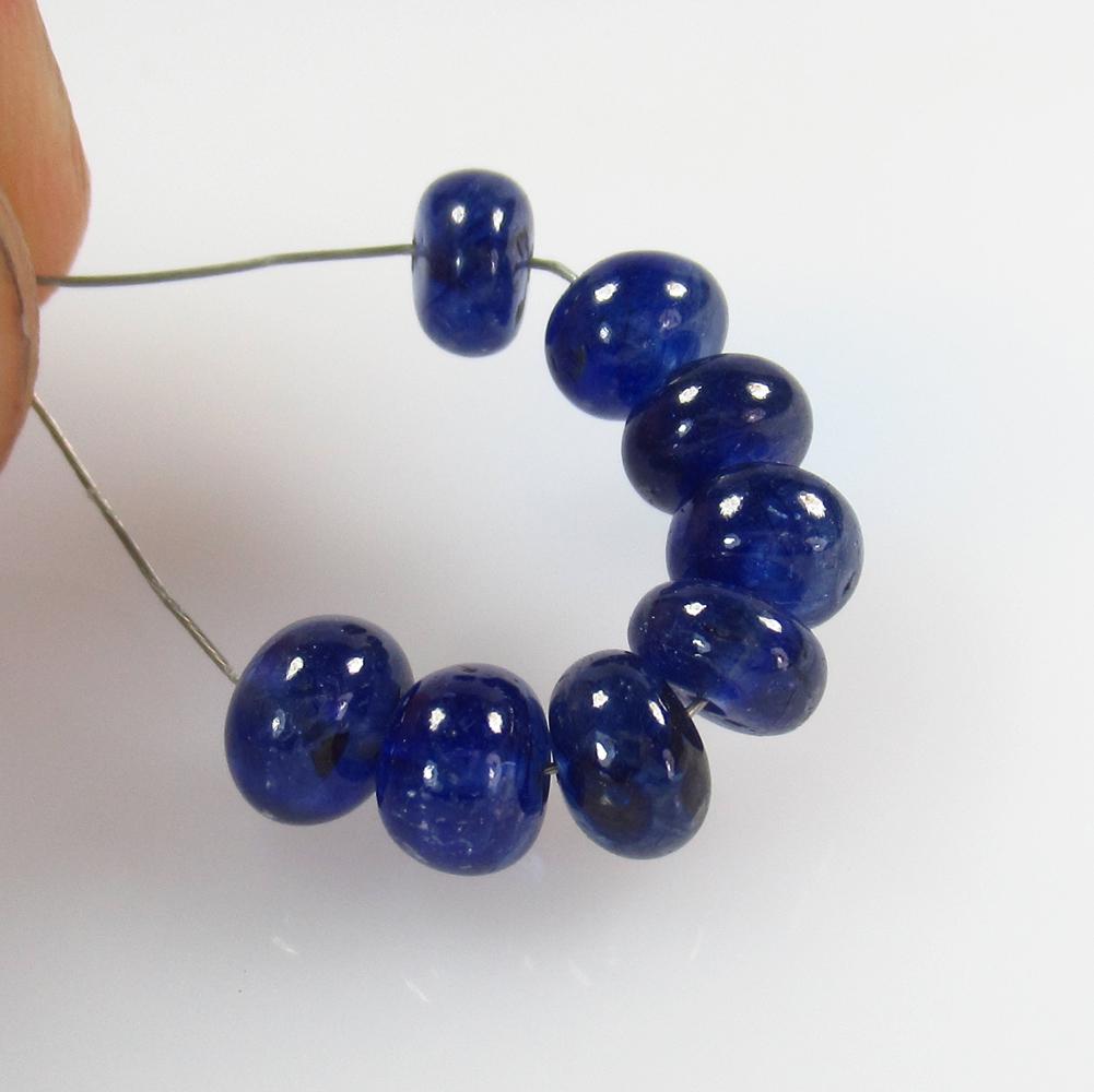 11.97 Ctw Natural 8 Blue Sapphire Round Beads (1 of 2)