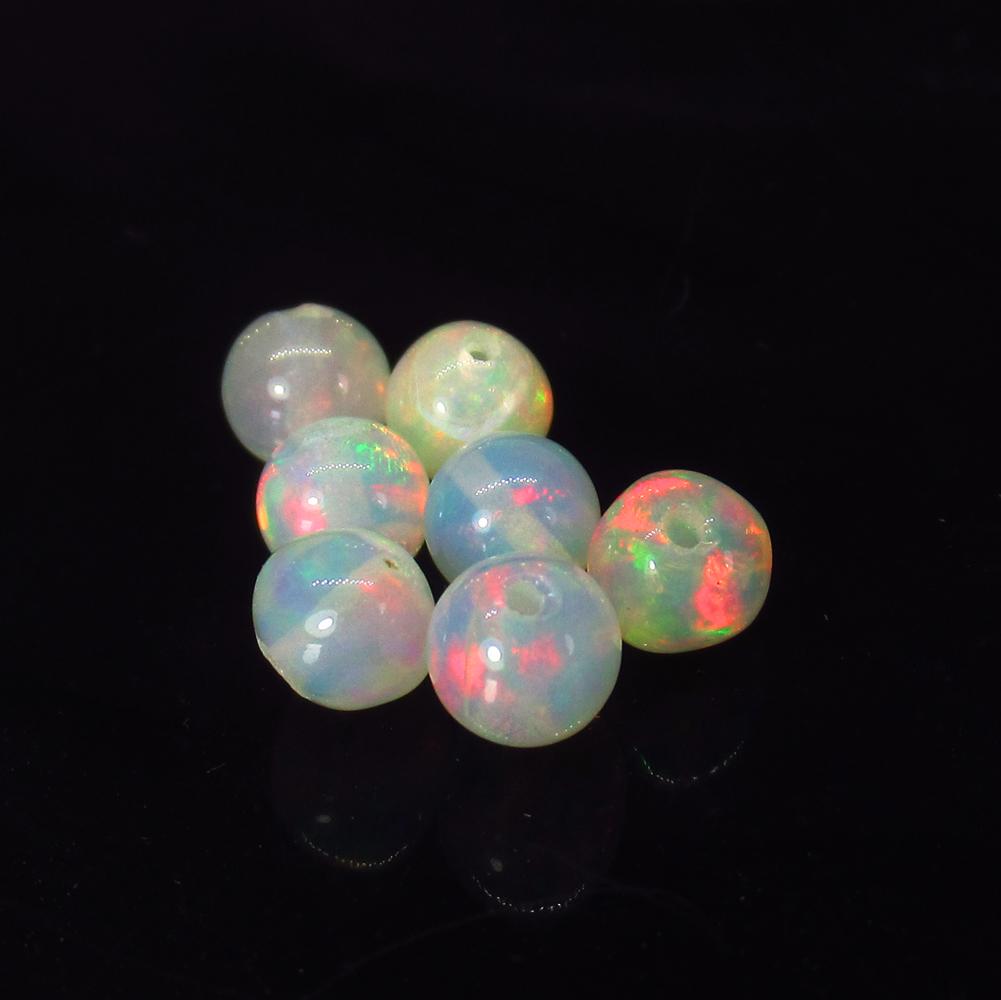 2.78 Ctw Natural 7 Drilled Fire Opal Ball Beads (1 of 2)