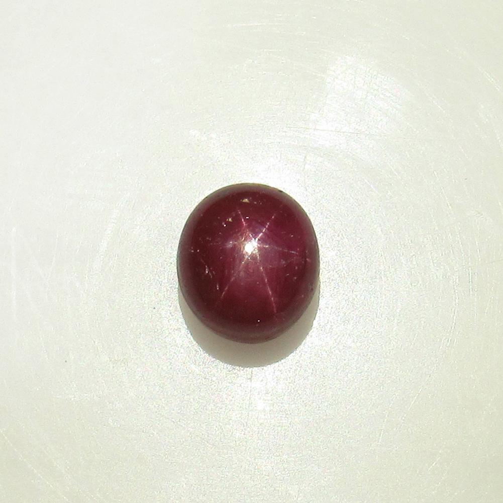 4.26 Ctw Natural Six Line Red Star Ruby Round Cab (1 of 2)