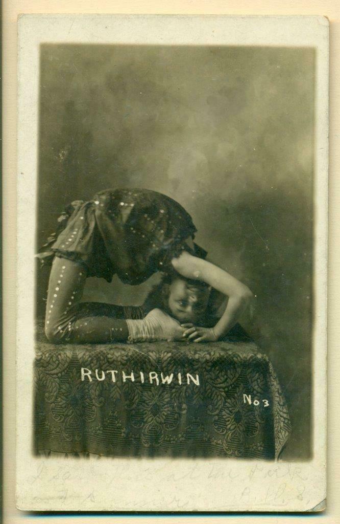 ca. 1910 COSTUMED CHILD CONTORTIONIST RUTH IRWIN in (1 of 2)