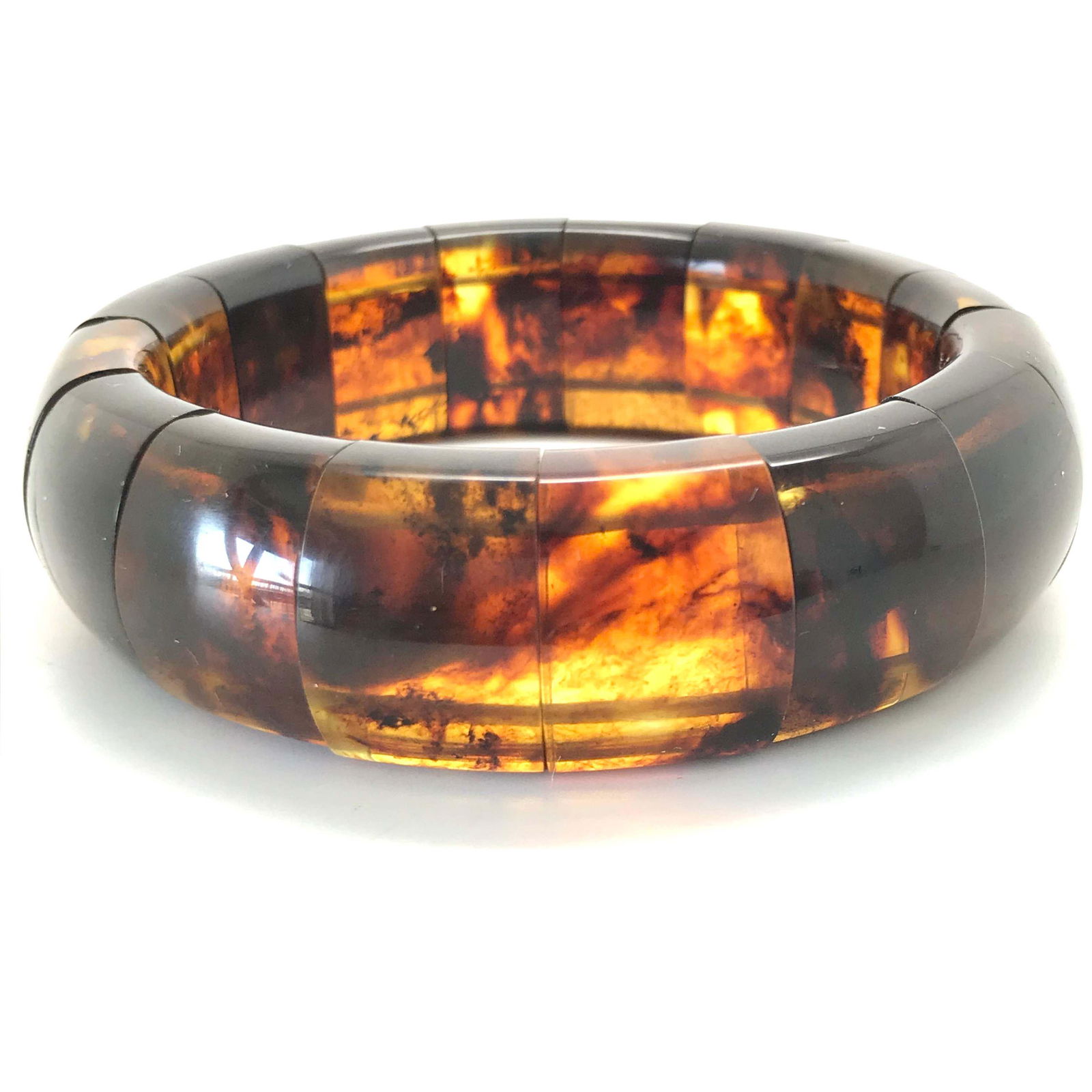 Unique and Fascinating cut Amber bangle bracalet (1 of 9)