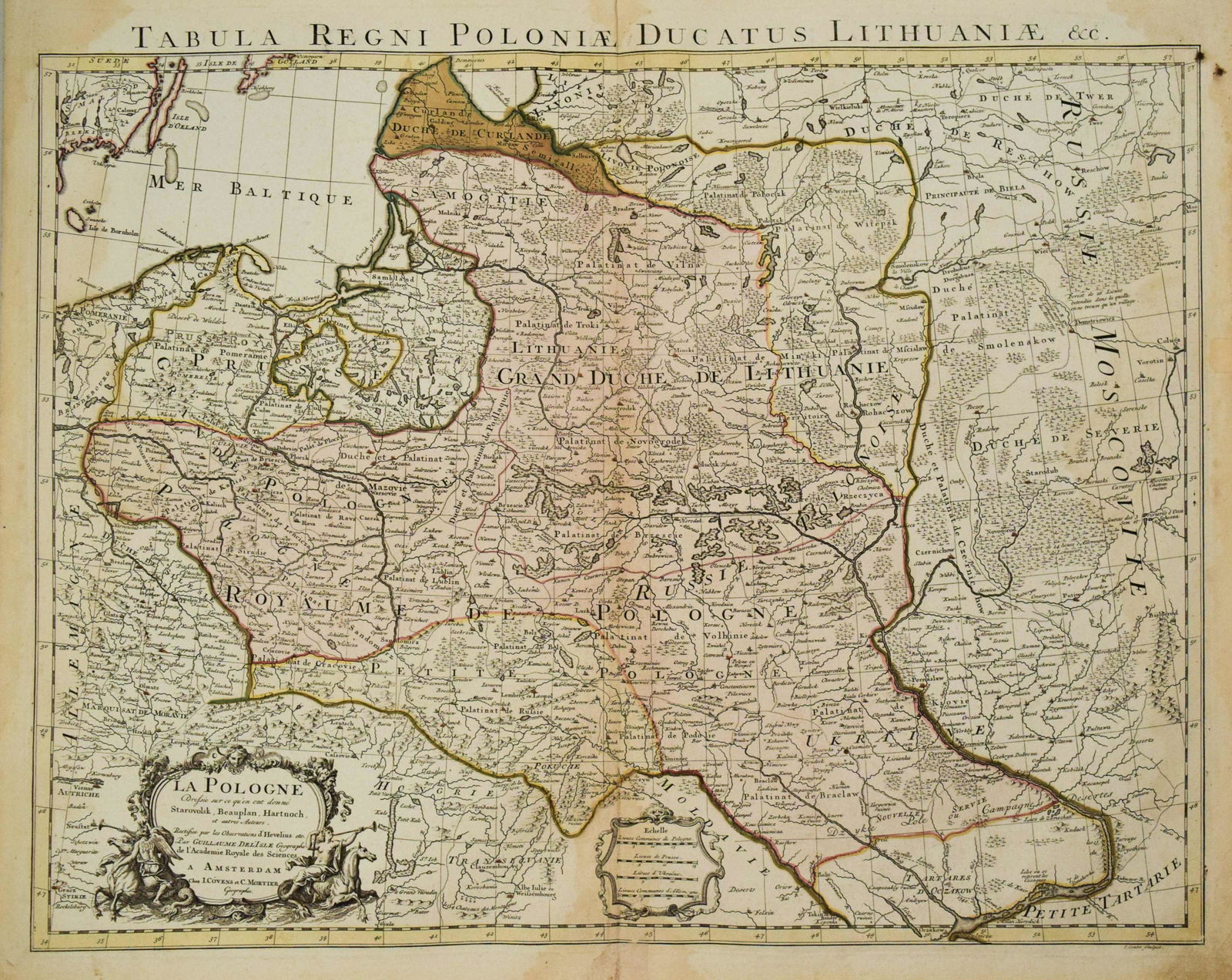1730 Covens & Mortier Map of Poland, Lithuania, Latvia (1 of 1)
