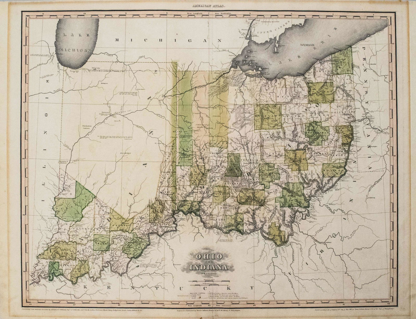 1819 Tanner Map of Ohio and Indiana -- Ohio and Indiana (1 of 1)