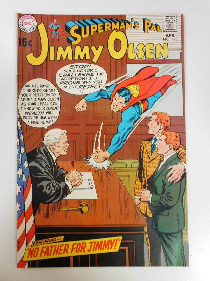 Superman's Pal Jimmy Olsen #128: No Reserve! Superman's Pal Jimmy Olsen #128. VF- Shipping: Individual Comics: Flat-rate of $9.99 (1-8 comics) or $19.99 (9+ comics) to anywhere within the contiguous U.S. International: Foreign shippi