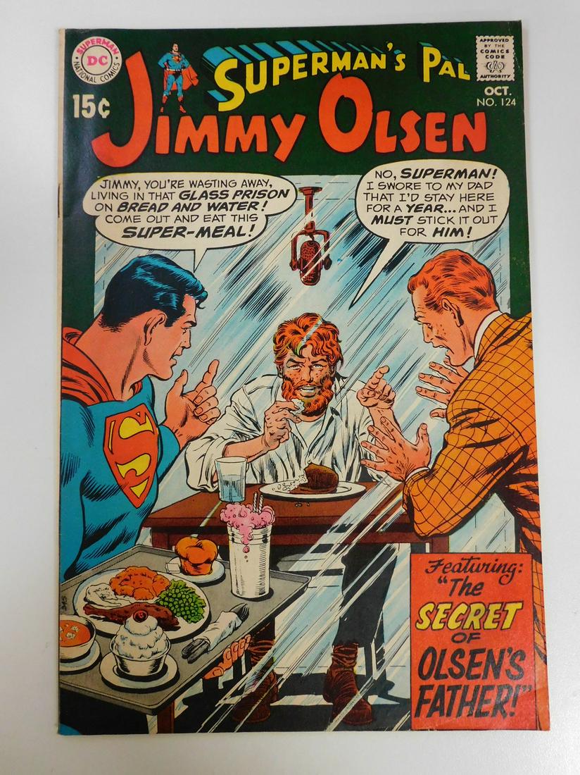 Superman's Pal Jimmy Olsen #124: No Reserve! Superman's Pal Jimmy Olsen #124. FN- Shipping: Individual Comics: Flat-rate of $9.99 (1-8 comics) or $19.99 (9+ comics) to anywhere within the contiguous U.S. International: Foreign shippi