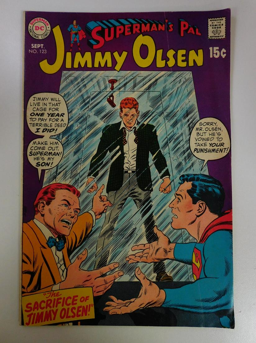 Superman's Pal Jimmy Olsen #123: No Reserve! Superman's Pal Jimmy Olsen #123. VG/FN Shipping: Individual Comics: Flat-rate of $9.99 (1-8 comics) or $19.99 (9+ comics) to anywhere within the contiguous U.S. International: Foreign ship