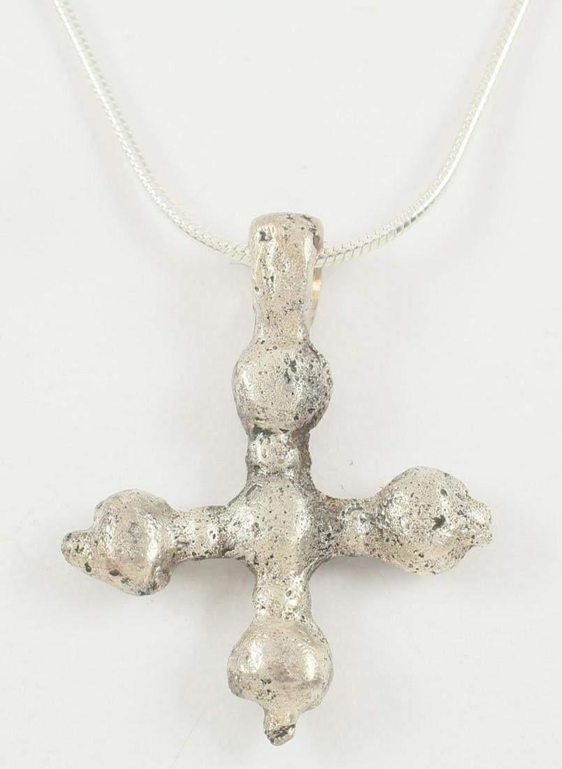 FINE MEDIEVAL CHRISTIAN CROSS C.800-1000 AD: Carolingian, the period of Charlemagne. The emergence from the Dark Ages is embodied in the rise to power of the Frankish King, Charlemagne in 768 (founder of the Holy Roman Empire after 800) followed