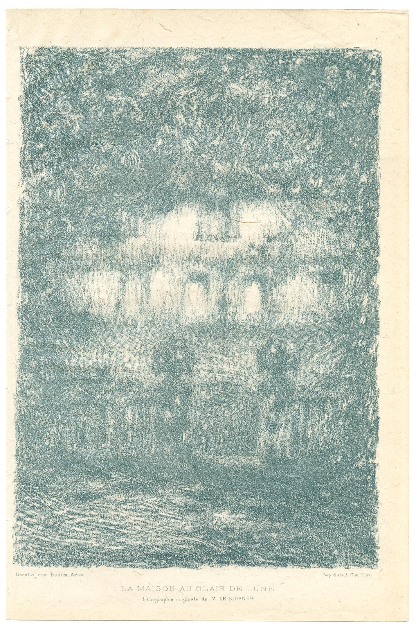 Henri Le Sidaner original lithograph "La Maison au: Medium: original lithograph. Catalogue reference: Sanchez & Seydoux 1909-9. Printed in Paris by A. Clot. Published in 1909 by Gazette des Beaux Arts. Sheet size: 9 x 6 1/4 inches (225 x 160 mm). Not s