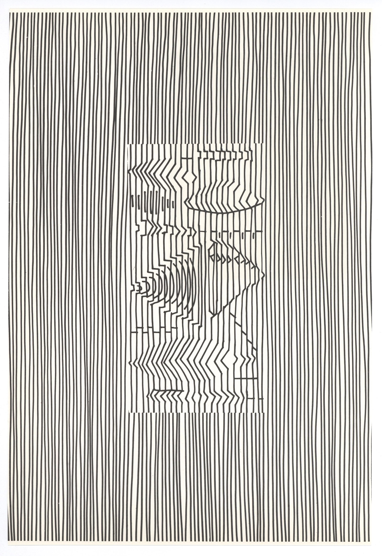 Victor Vasarely serigraph 1961: Medium: serigraph. This Vasarely serigraph (after the painting) was published in 1961 in an edition of 300, for the rare "Geh durch den Spiegel" portfolio. Size: 14 3/4 x 10 inches (377 x 257 mm). The