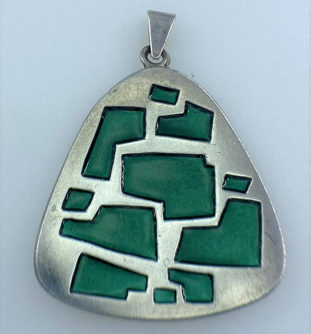 David Andersen Enamel, Sterling Silver Modern Pendant (1 of 5)