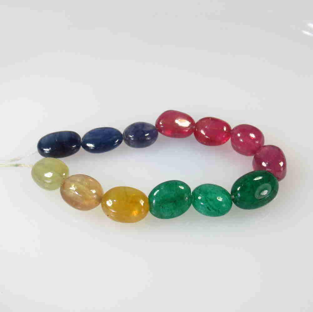 46.09 Ct Natural 13 Ruby Emerald Sapphire Beads (1 of 2)