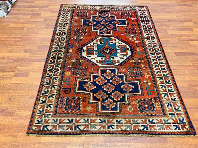Antique triple Lori kazak Caucasian Rug-4770 (1 of 8)