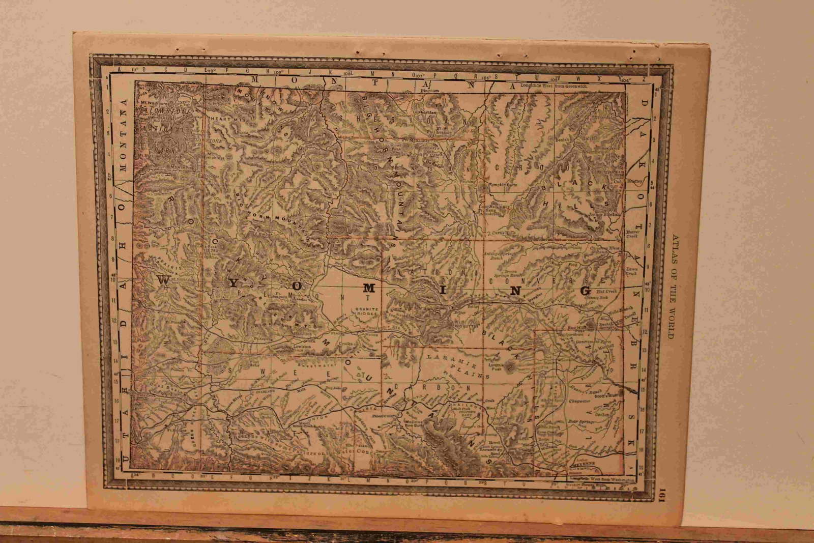 1890 Map of Wyoming: Author: McNally Title: 1890 Map of Wyoming Medium: Ink on Paper Dimensions: 14"X11" Description: Map of Wyoming dated 1890. Published by McNally and Company in New York. Part of the Atlas of the World