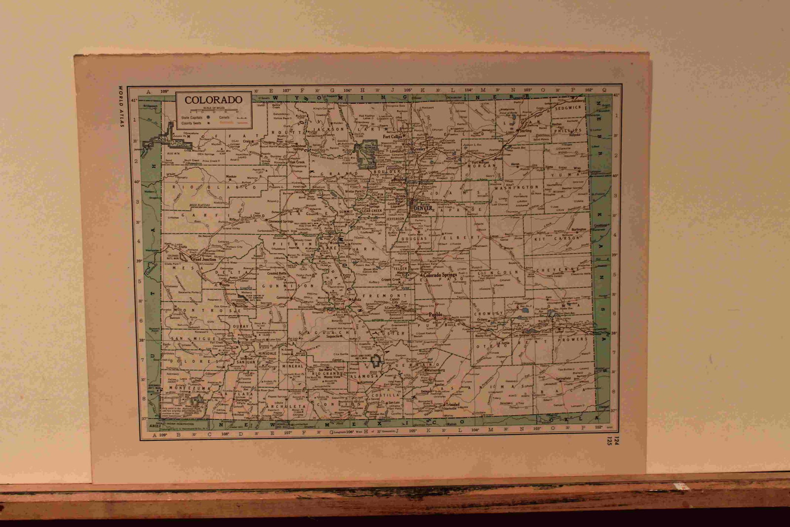1915 Map of Colorado: Author: Britannica Title: 1915 Map of Colorado Medium: Ink on Paper Dimensions: 16"X12" Description: Map of Colorado dated 1915. Part of the World Atlas Britannica. Map key located upper left. Detaile