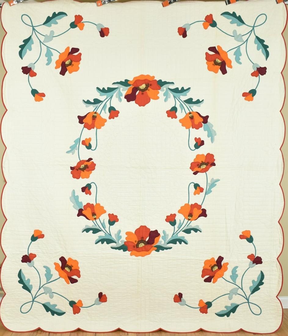 30's Poppy Applique Quilt (1 of 8)