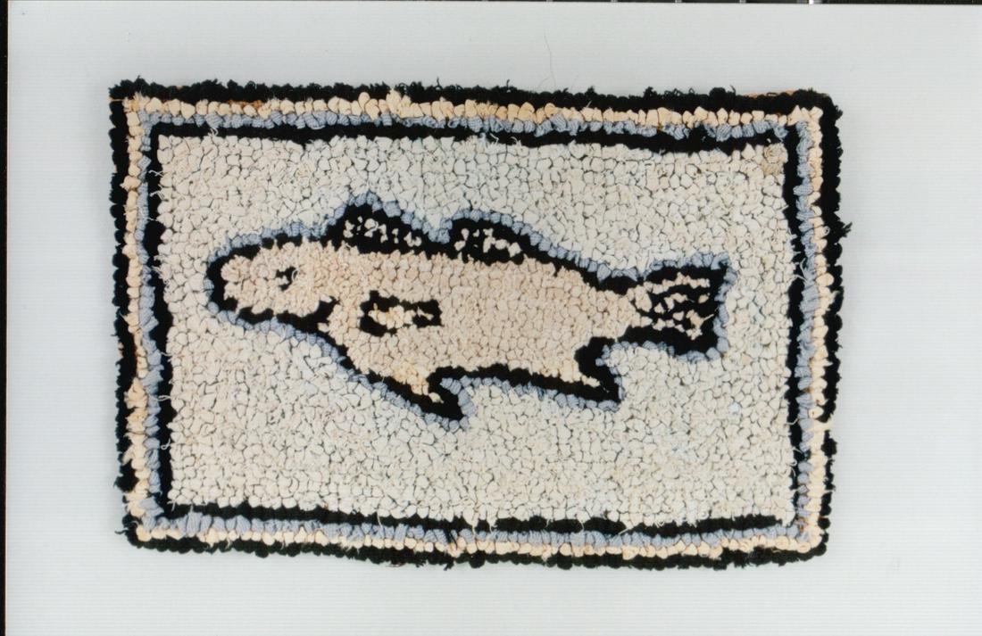 A New England hooked rug featuring a central Cod (1 of 1)