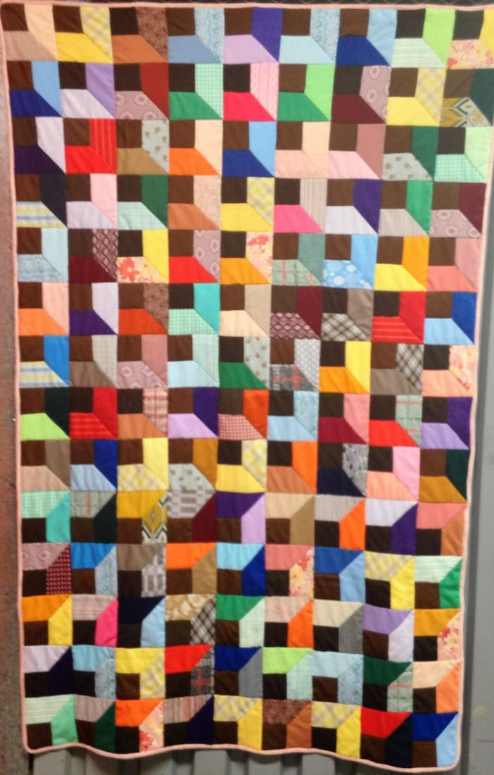 A Pair Of Colorful Graphic Cubes Antique Quilts (1 of 5)