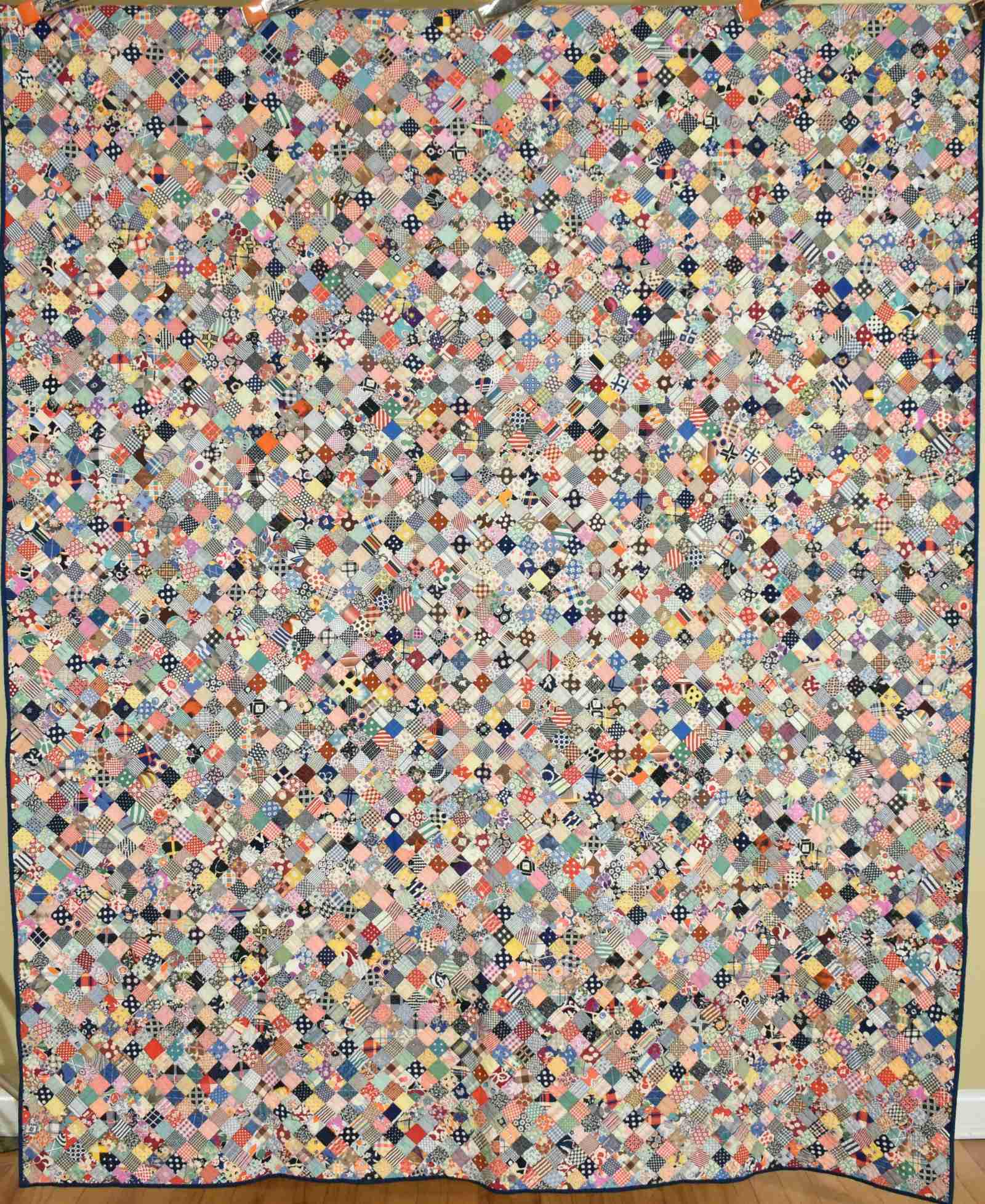 Vintage Postage Stamp Quilt, Small Pieces (1 of 11)