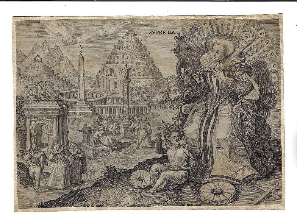 c1600 Engraving of Superbia De Vos Galle (1 of 1)