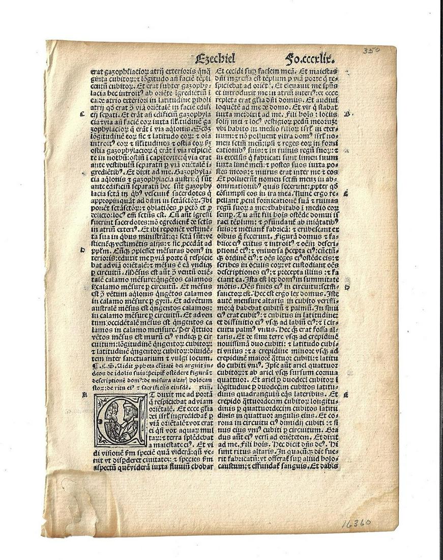 1514 Bible Leaf Portrait Initials Ezekiel (1 of 2)