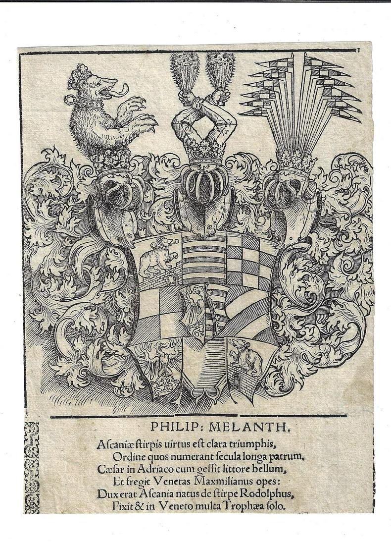 16th C Decorative Coat of Arms Heraldry (1 of 1)