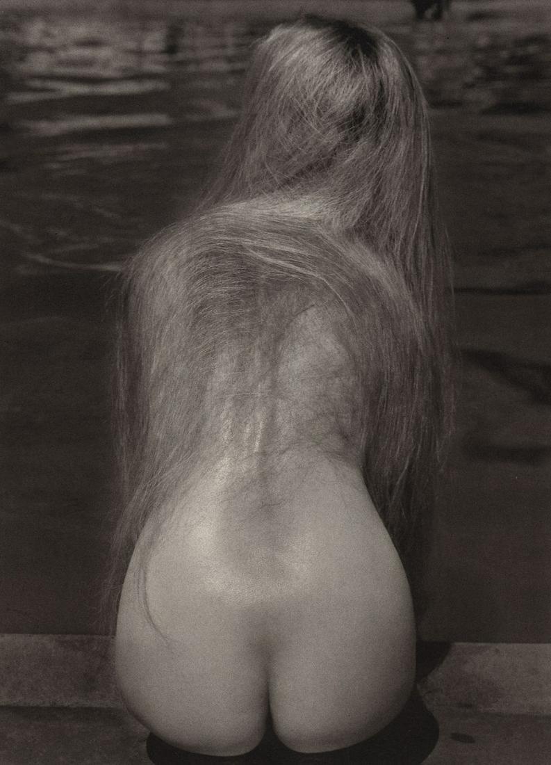 RUTH BERNHARD - At the Pool, 1951: Artist: RUTH BERNHARD Print Title: At the Pool, 1951 Medium: Duotone Photoengraving Printed in USA in 1980’s Image Size approx: 9 x 7” Ruth Bernhard (1905 – 2006), was a legendary San Francisco