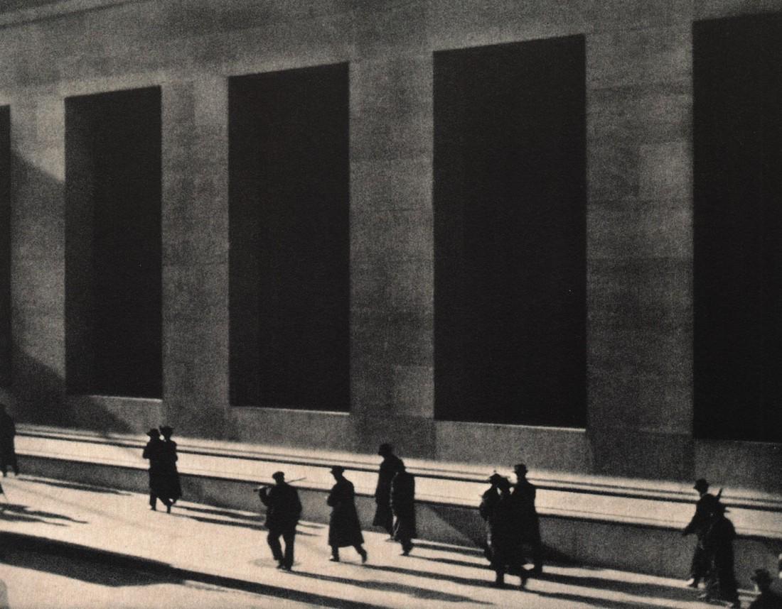 PAUL STRAND - Wall Street, 1916: Artist: PAUL STRAND Print Title: Wall Street, 1916 Printing Date: 2000’s Medium: photolithograph Printed in: Italy Image size (inches) approx. 8 x 10” Reserve: $25.00 Shipping: Domestic: Flat-rate